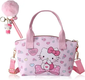 2-piece Cute purse for girls,Cute Crossbody Purse,Little Bag for Girl,Small Backpack with Cartoon Accessories, Wallet Bag Gifts With Zipper for Girl (Pink)