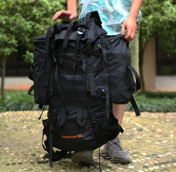 80L Hiking Backpack with Rain Cover
