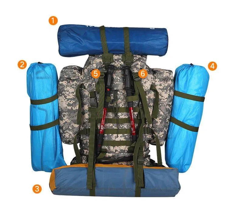 80L Hiking Backpack with Rain Cover