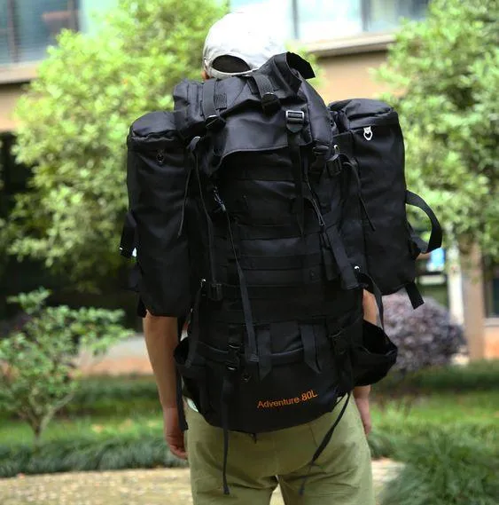 80L Hiking Backpack with Rain Cover
