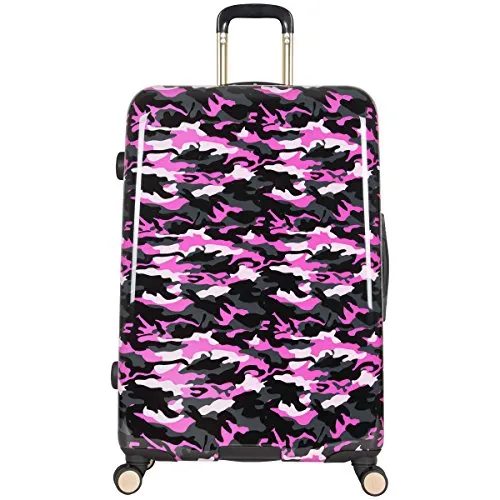 Aimee Kestenberg Women's Sergeant 28" Camo Printed Hardside Expandable 8-Wheel Spinner Checked Luggage, Pink