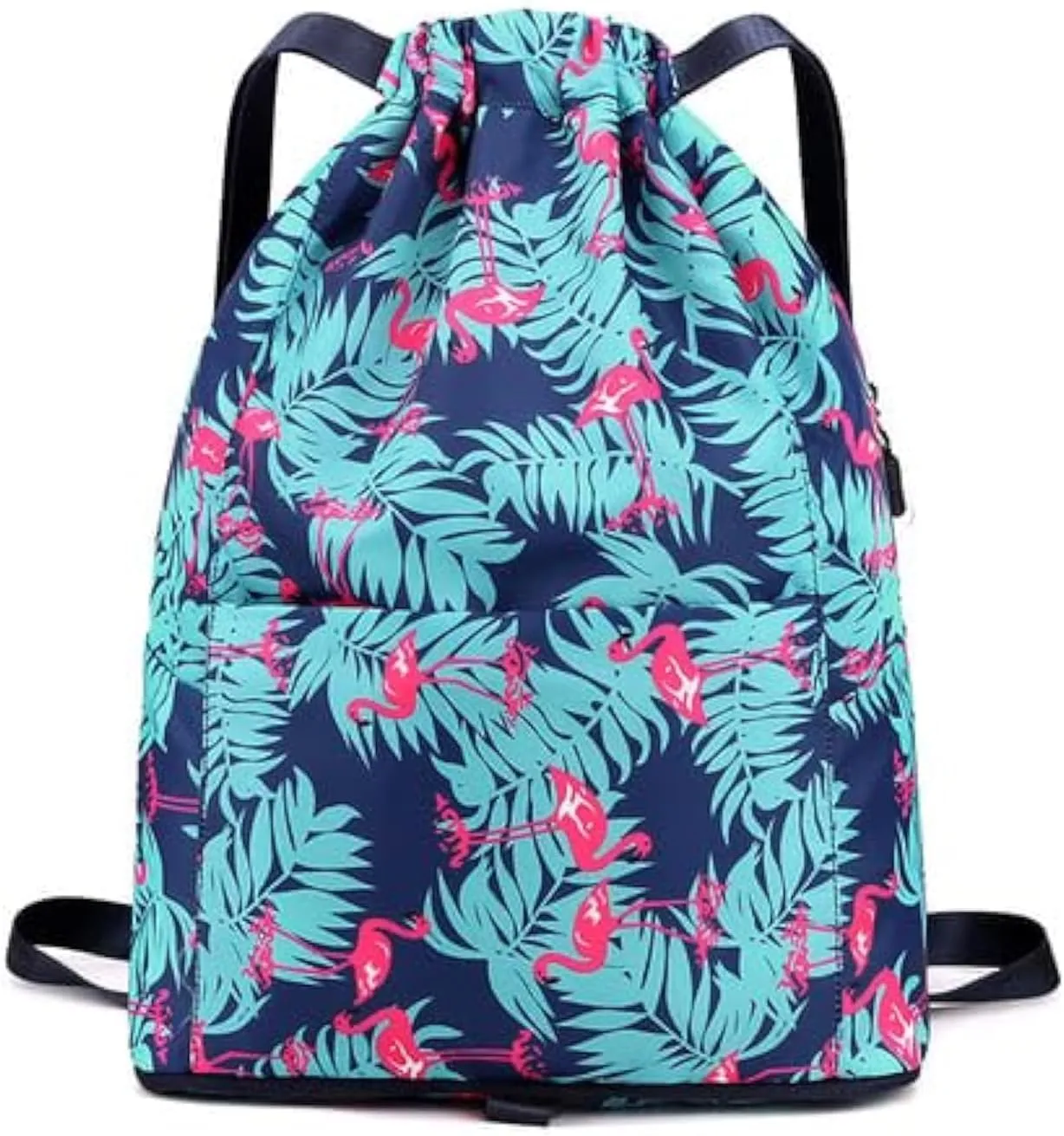 Apartmentm Drawstring Foldable Large Capacity Travel Sports Backpack, Drawstring Foldable Large Capacity Dry-wet Travel Sports Backpack (Flamingo)