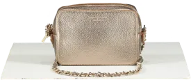 Aspinal Of London Metallic Bronze Pebbled Leather Mini Camera Bag