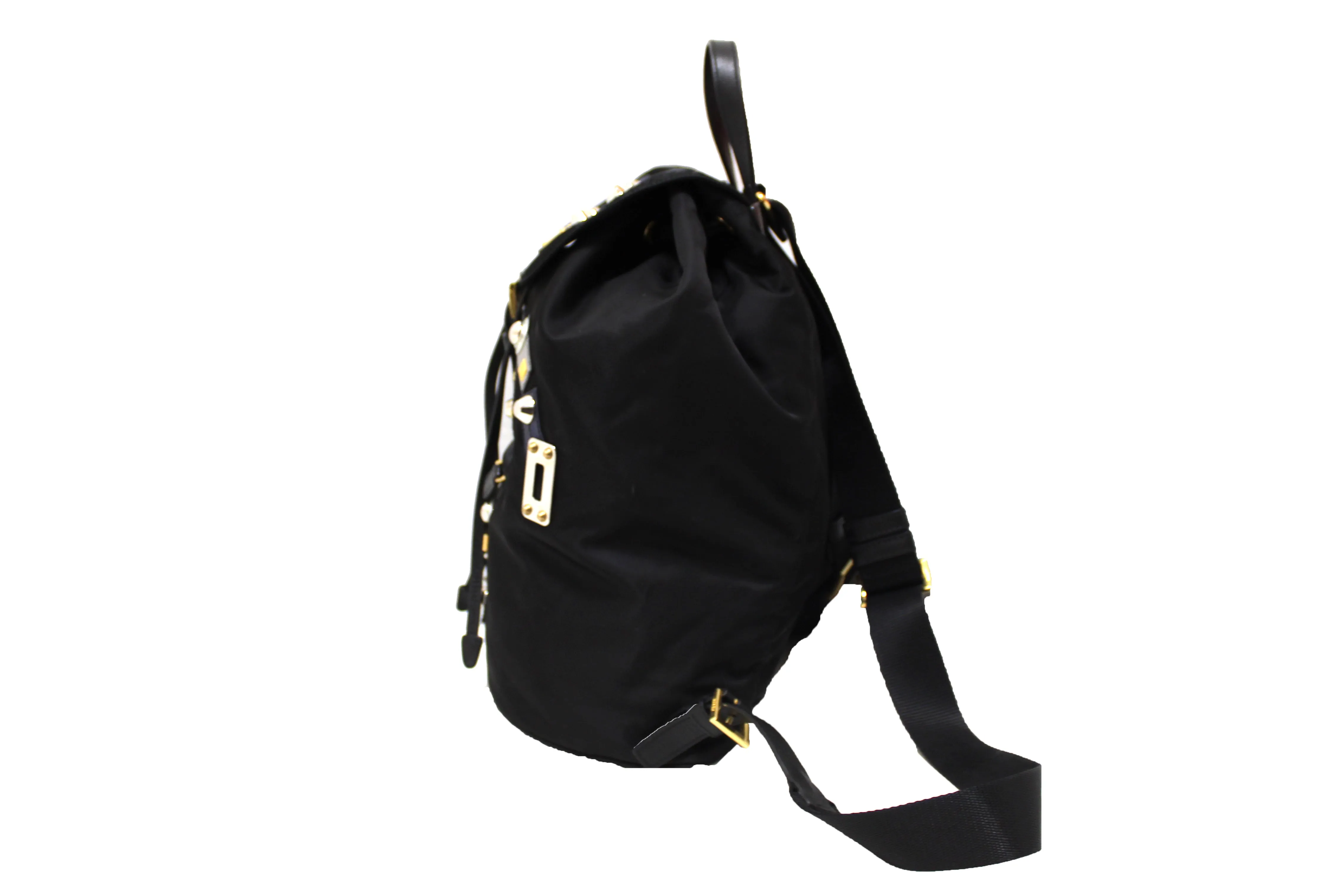 Authentic Prada Black Tessuto Nylon Robot Backpack