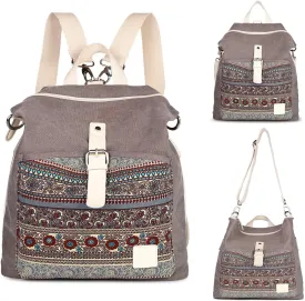 Backpack Purse Women Girls Canvas Backpack/Rucksack Convertible Shoulder bag Casual Daypack