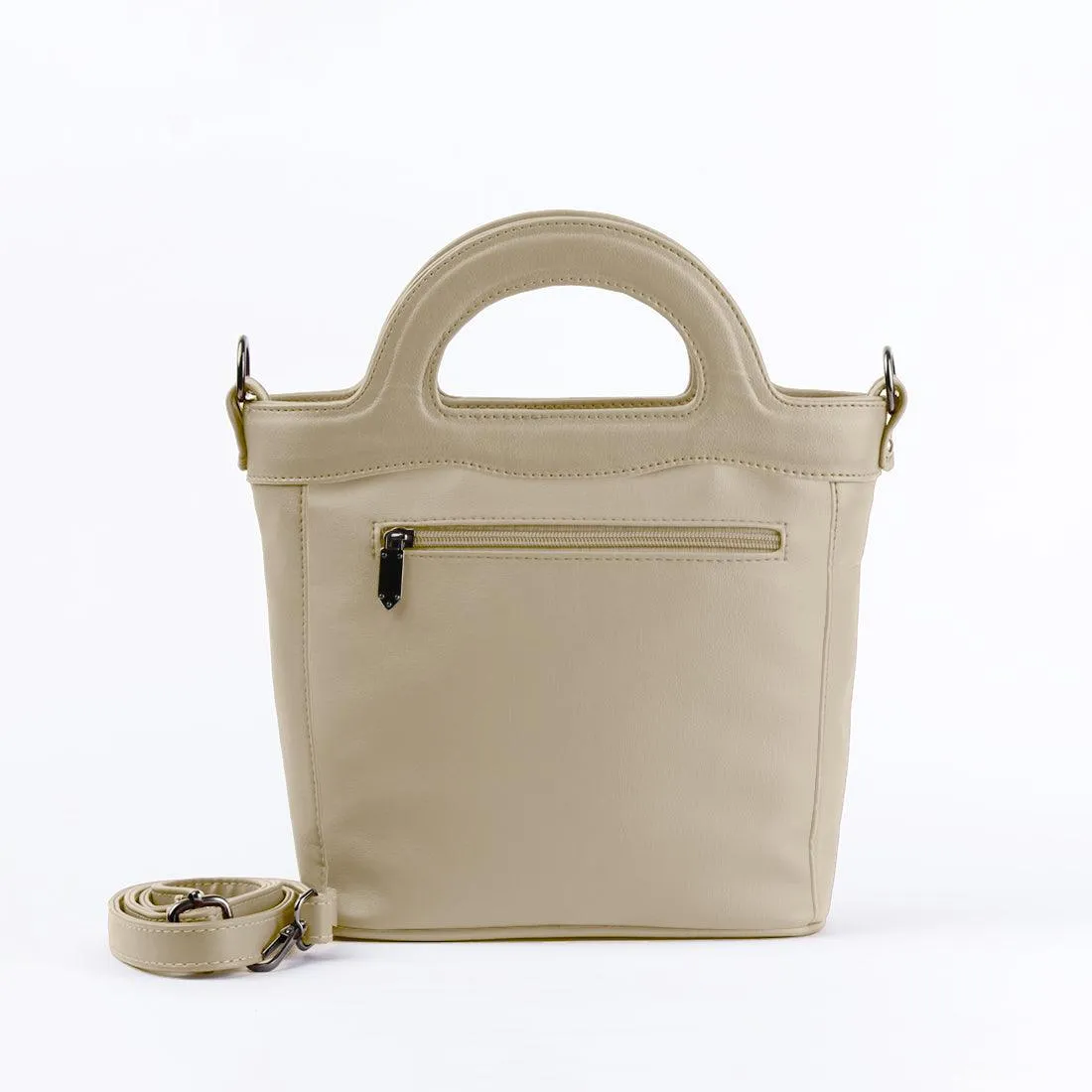 Beige Top Handle Handbag African Tribal