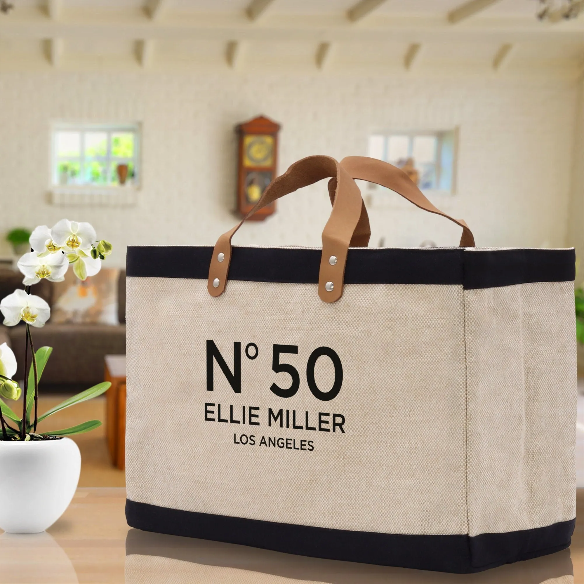 Birthday Celebration Personalized Gift Jute Tote Bag with Name and State 40th 50th Birthday Gift Jute Tote Bag for Her Custom Birthday Gift