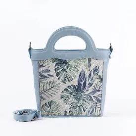 Blue Top Handle Handbag Watercolor tropical