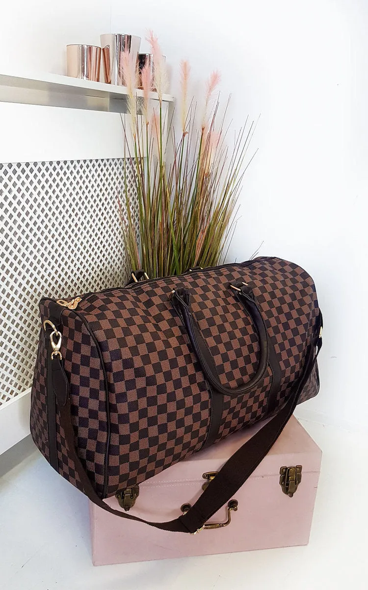Checked Print Overnight Bag