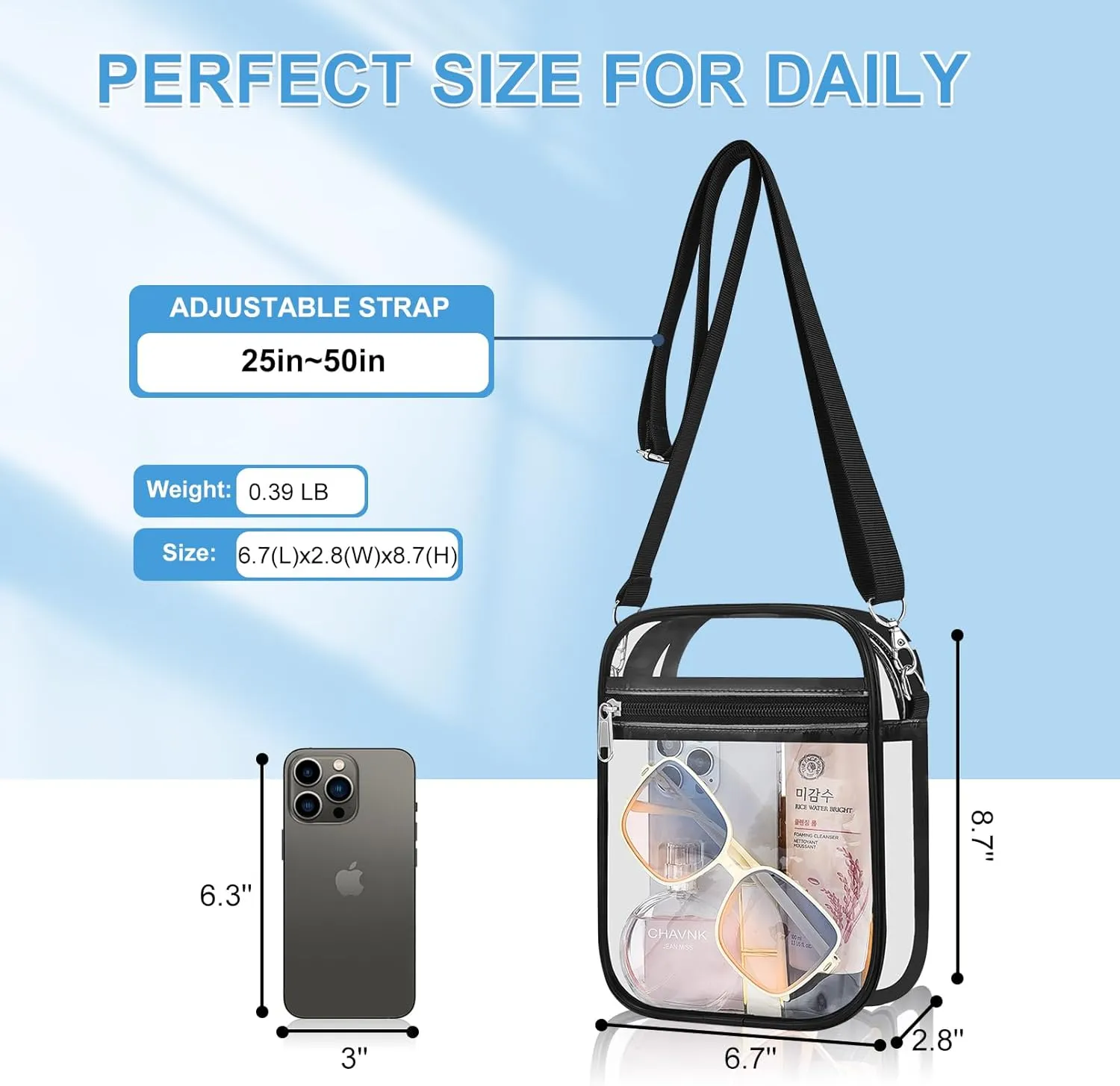 Clear Bag for Stadium Events Small Mini Clear Purse Bag for Stadium Concerts Sports Events Festivals