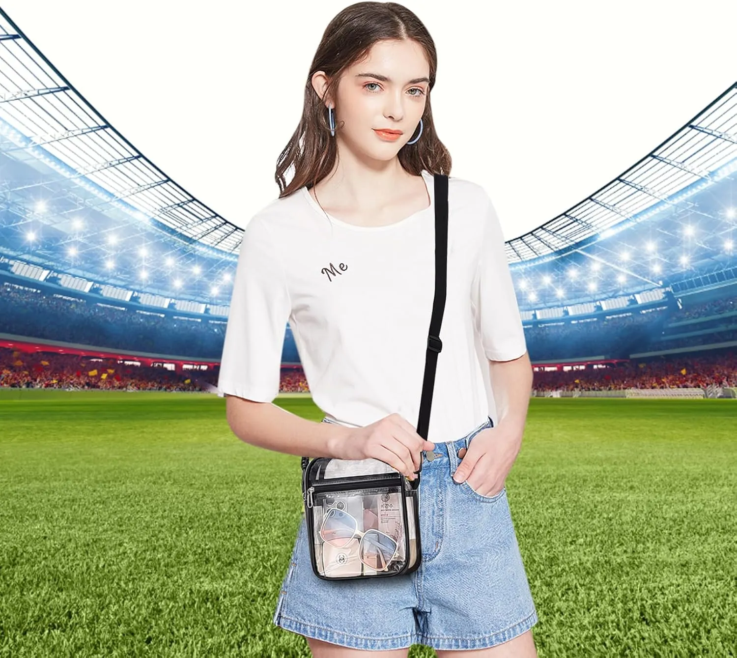 Clear Bag for Stadium Events Small Mini Clear Purse Bag for Stadium Concerts Sports Events Festivals