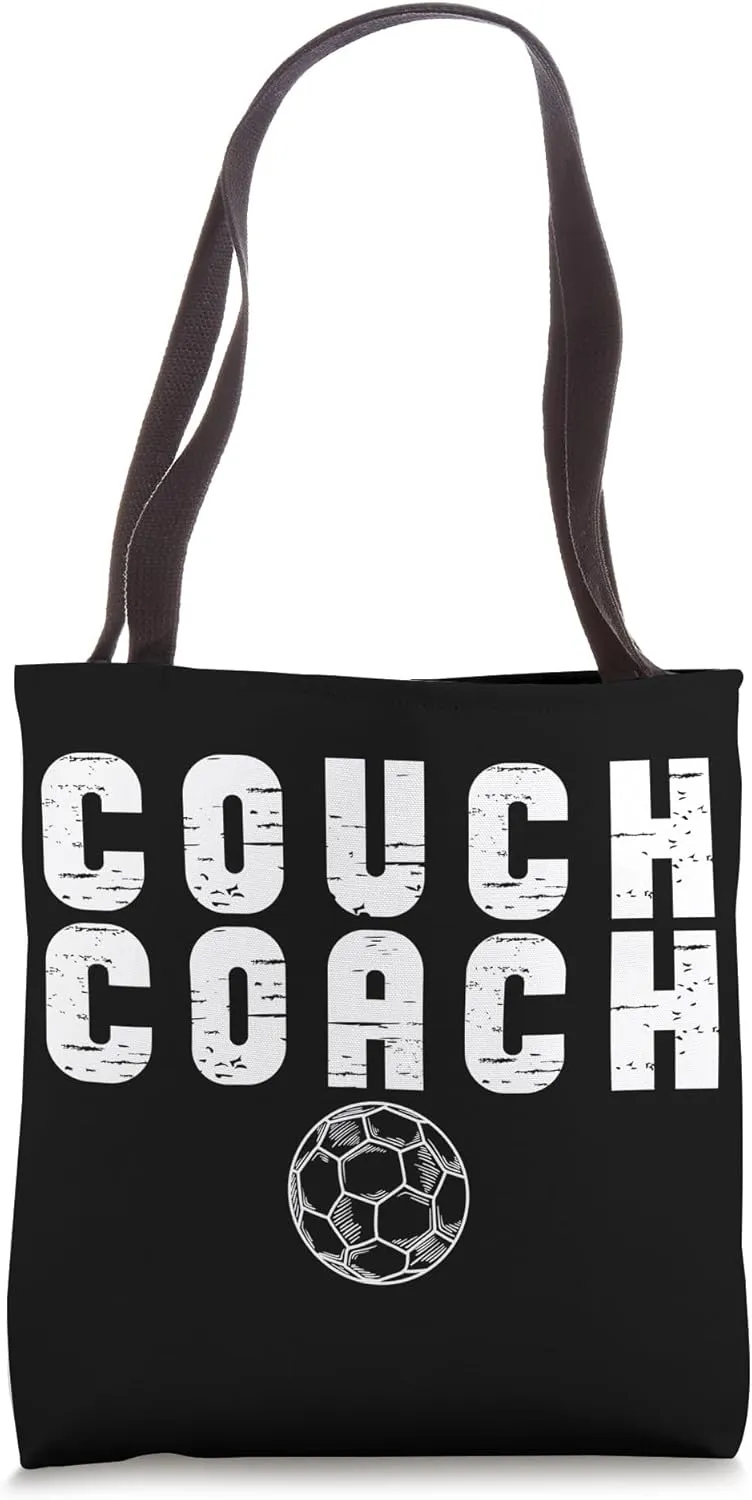 Couch Coach Retro Funny Soccer Coach Tote Bag