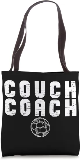 Couch Coach Retro Funny Soccer Coach Tote Bag