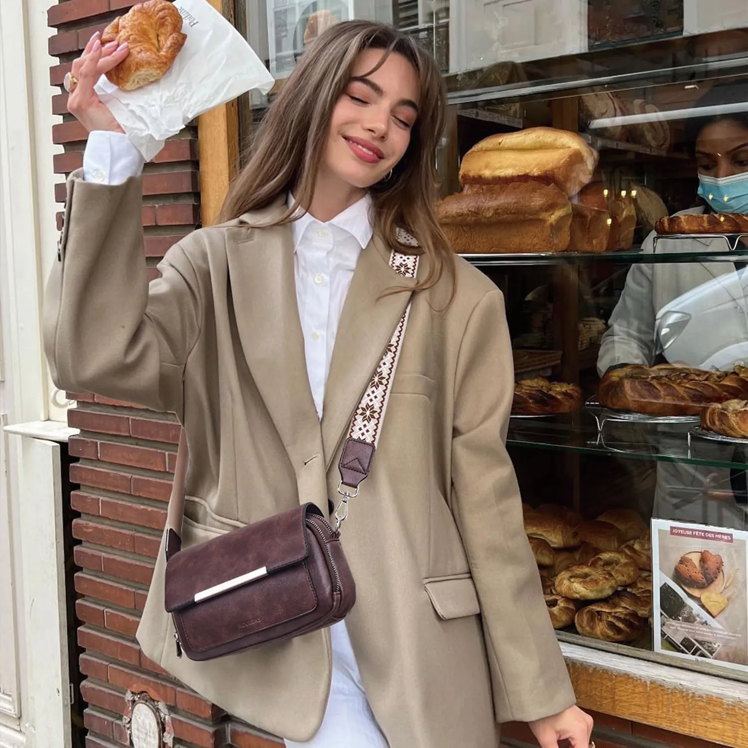 Crossbody Bags for Women Small Crossbody Wallet Purses with Card Slots Leather Shoulder Handbags Travel/Daily Use