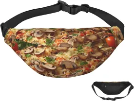 Fanny Pack Belt Bag for Women Men Waterproof Waist Pack Seaside Town Waist Bag with Adjustable Strap, Mushrooms Tomatoes Pizza, One Size