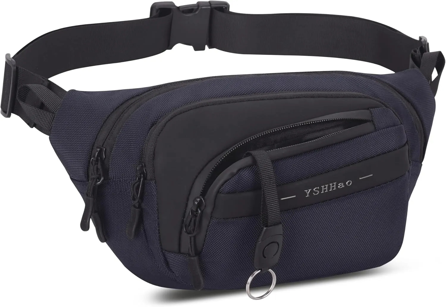 Fanny Pack for Women Men Crossbody Bag with Large Capacity Waterproof Bum Bag with Key Holder Belt Bag with Adjustable Strap Waist Pack for Running Travel Hiking Cycling (Blue)