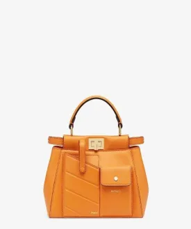 Fendi Peekaboo Iconic Mini Orange Leather Bag