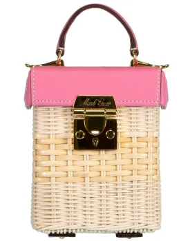Flamingo Grace Cube Rattan Bag