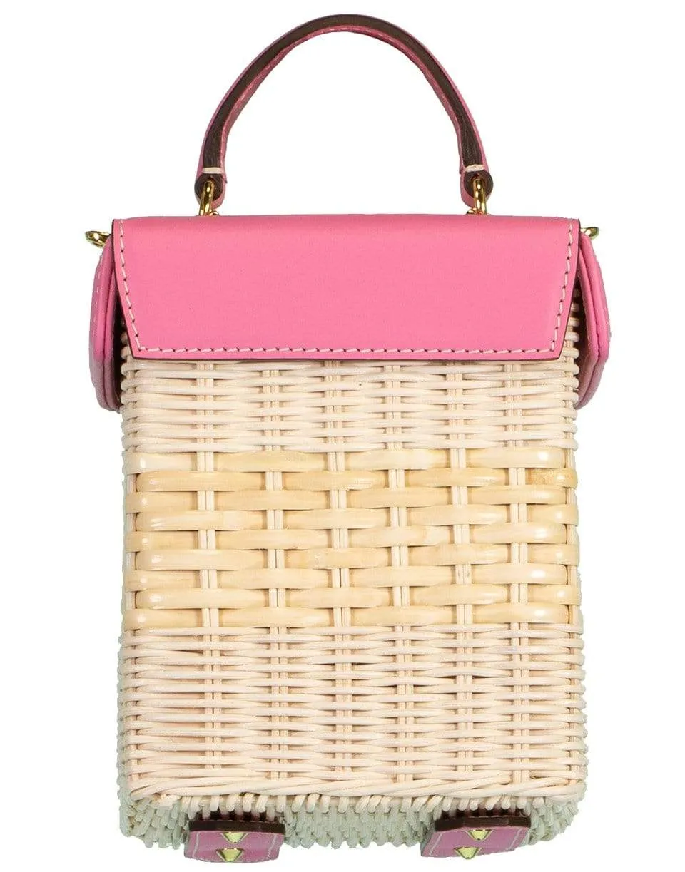Flamingo Grace Cube Rattan Bag