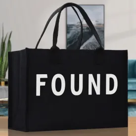 Found Cotton Canvas Chic Beach Tote Bag Multipurpose Tote Weekender Tote Gift for Her Outdoor Tote Vacation Tote Large Bag