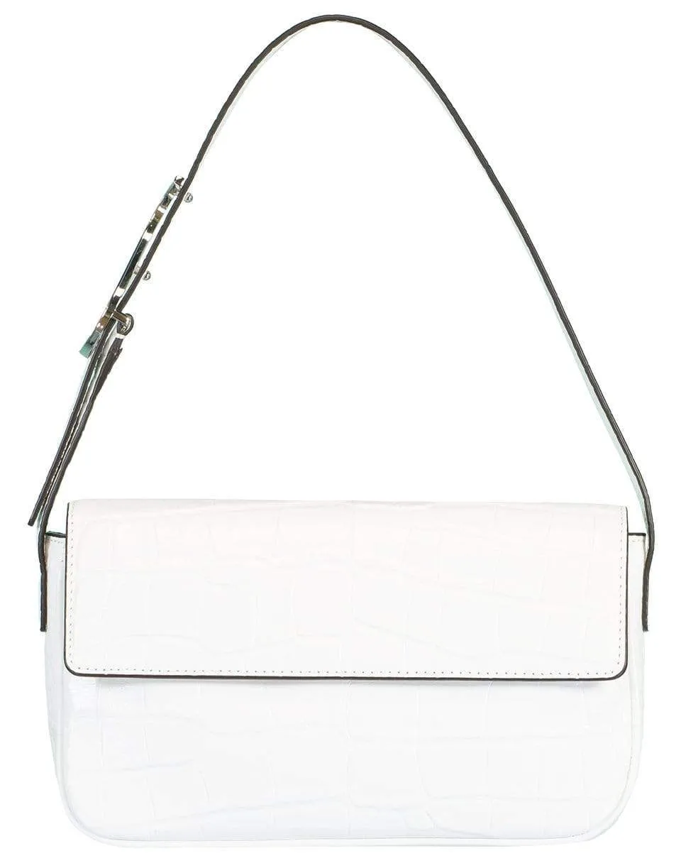 Fresh White Croc Embossed Tommy Leather Bag