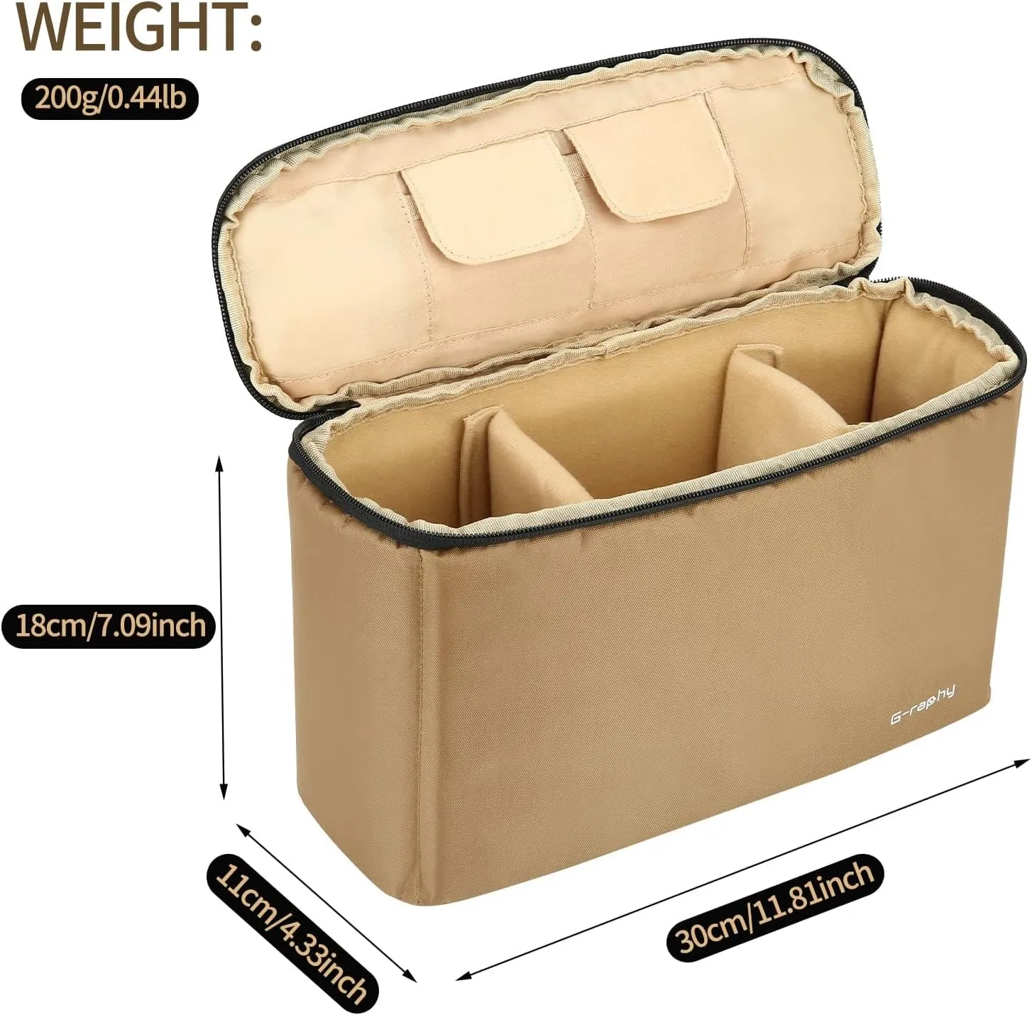 G-raphy Camera Insert Bag Divider for Backpack Dslr Bag Insert with Handle for DSLR SLR Cameras, Lenses, Flashes- Make Your Own Camera Bag
