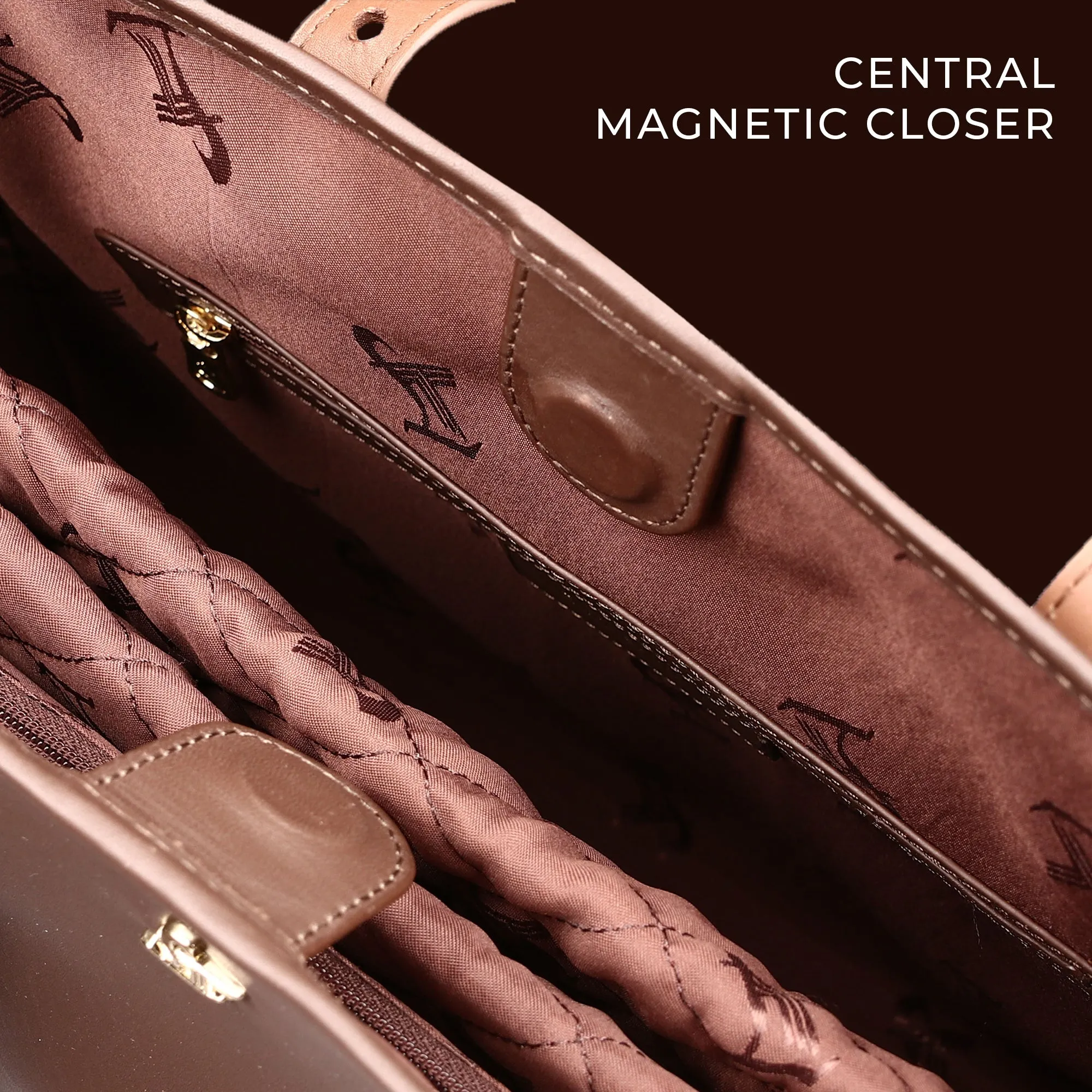 Georgia Collection | Genuine Leather Tote Bags For Women | Leather Handbags | Ideal For Office, College & Travel | Colour - Brown