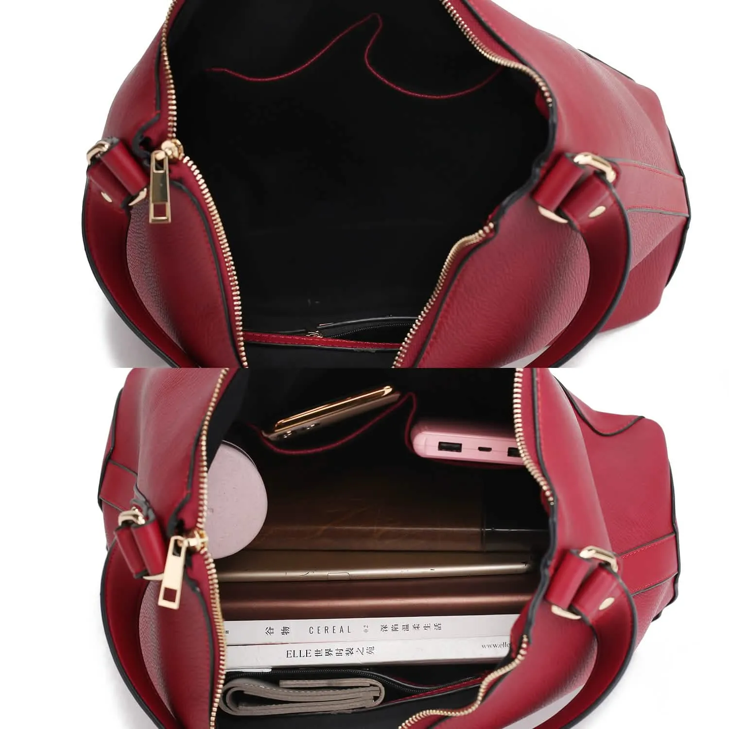 Graciela Chic Color-Block Vegan Leather Hobo Bag with Coordinating Wallet
