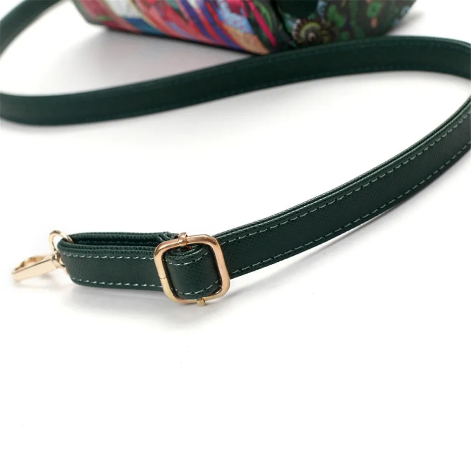 High Quality Pu Leather Ladies Green Cartoon Handbag Shoulder Bag Female