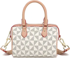 INICAT Barrel Bag for Women Top Handle Satchel Shoulder Boston Bags Crossbody Purse Handbag with Detachable Long Strap