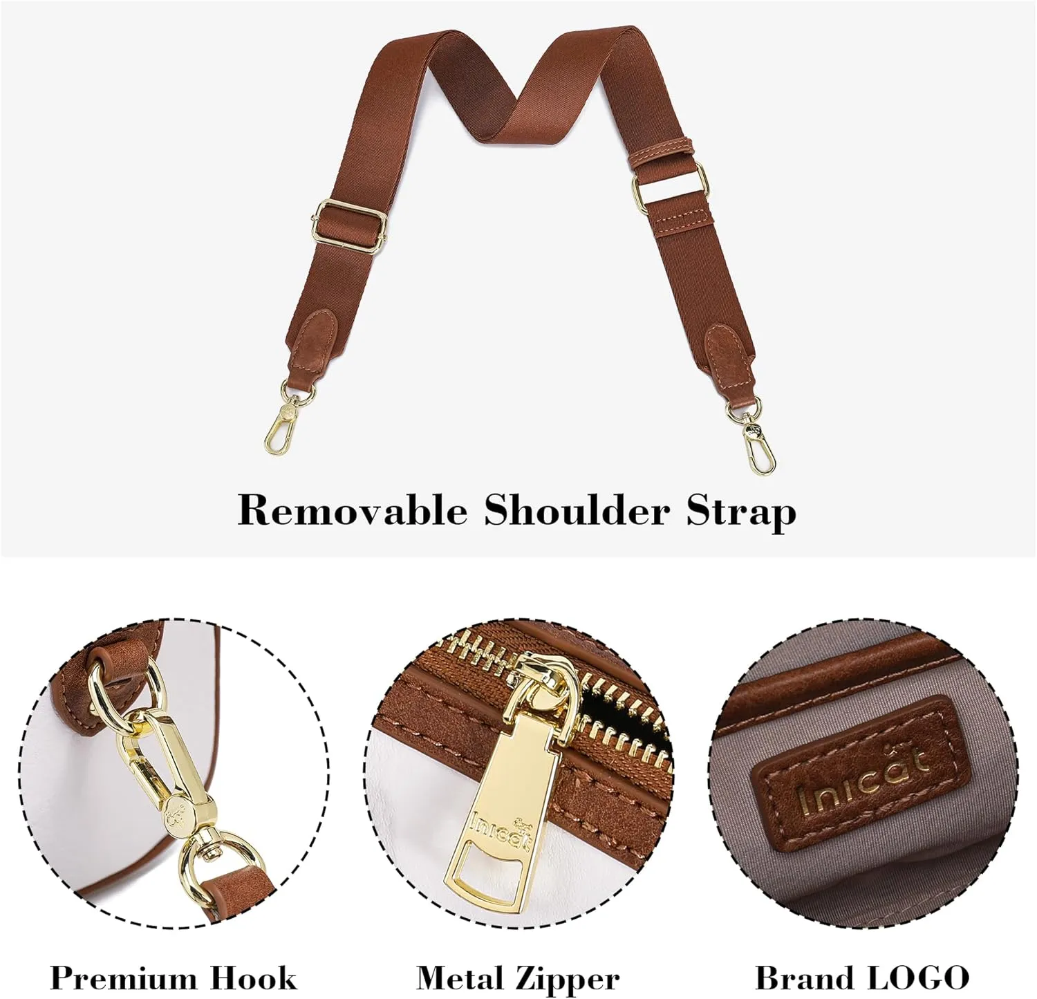 INICAT Barrel Bag for Women Top Handle Satchel Shoulder Boston Bags Crossbody Purse Handbag with Detachable Long Strap