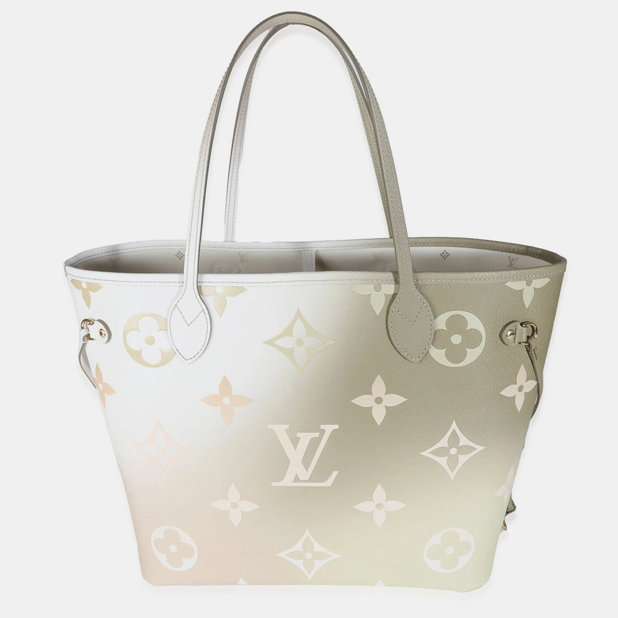 Khaki Monogram Giant Spring In The City Canvas Neverfull MM Tote Bag