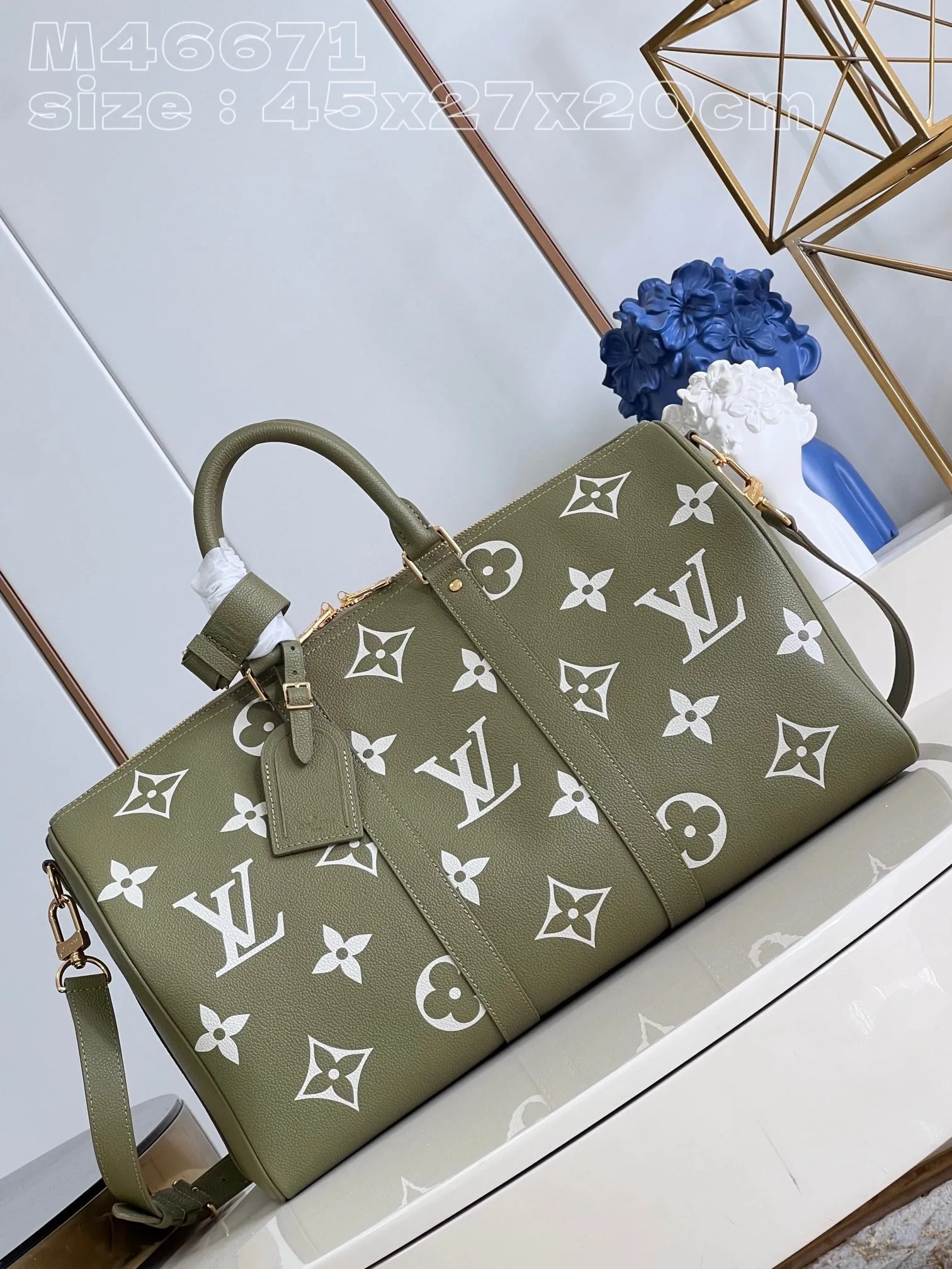 LB886 Keepall Bandoulière 45 / HIGHEST QUALITY VERSION / 17.7 x 10.6 x 7.9 inches