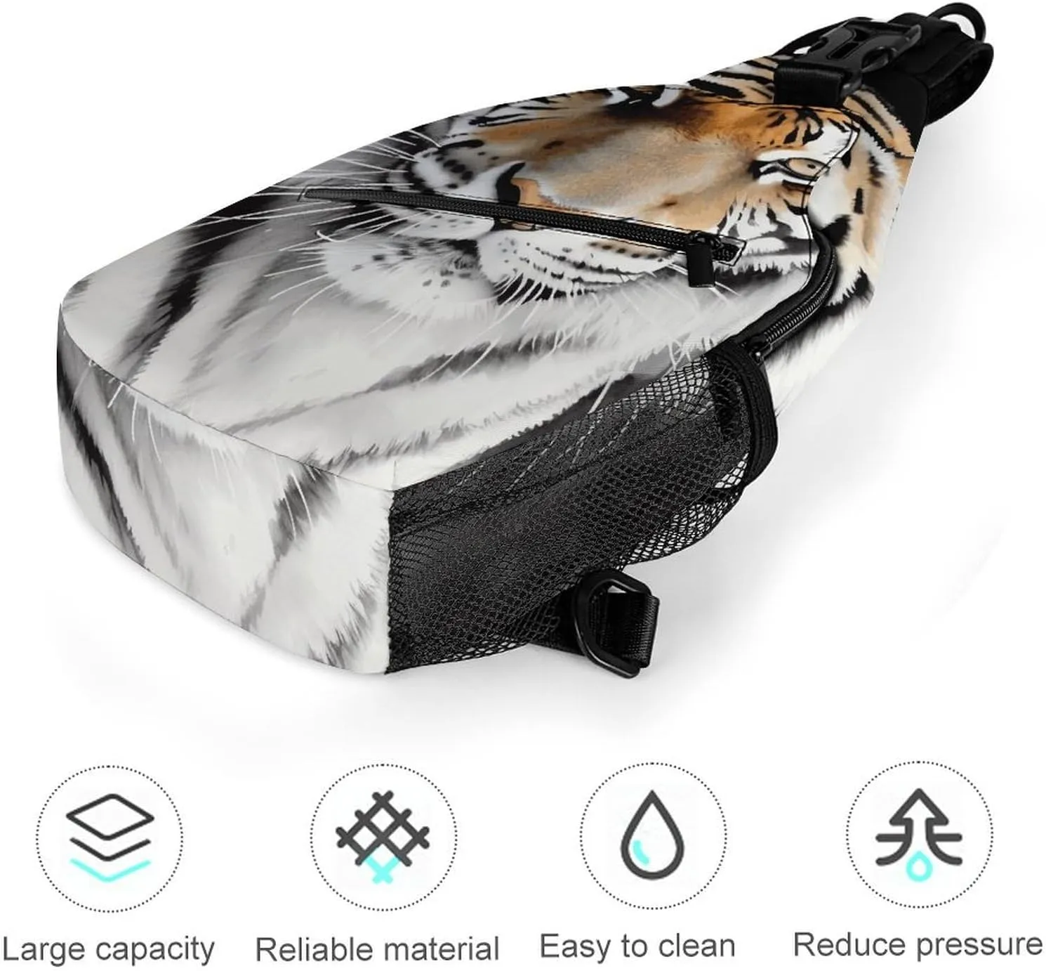 Lightweight Chest Bag Crossbody Bag A Tiger Sling Backpack for Women Men Sports Travel