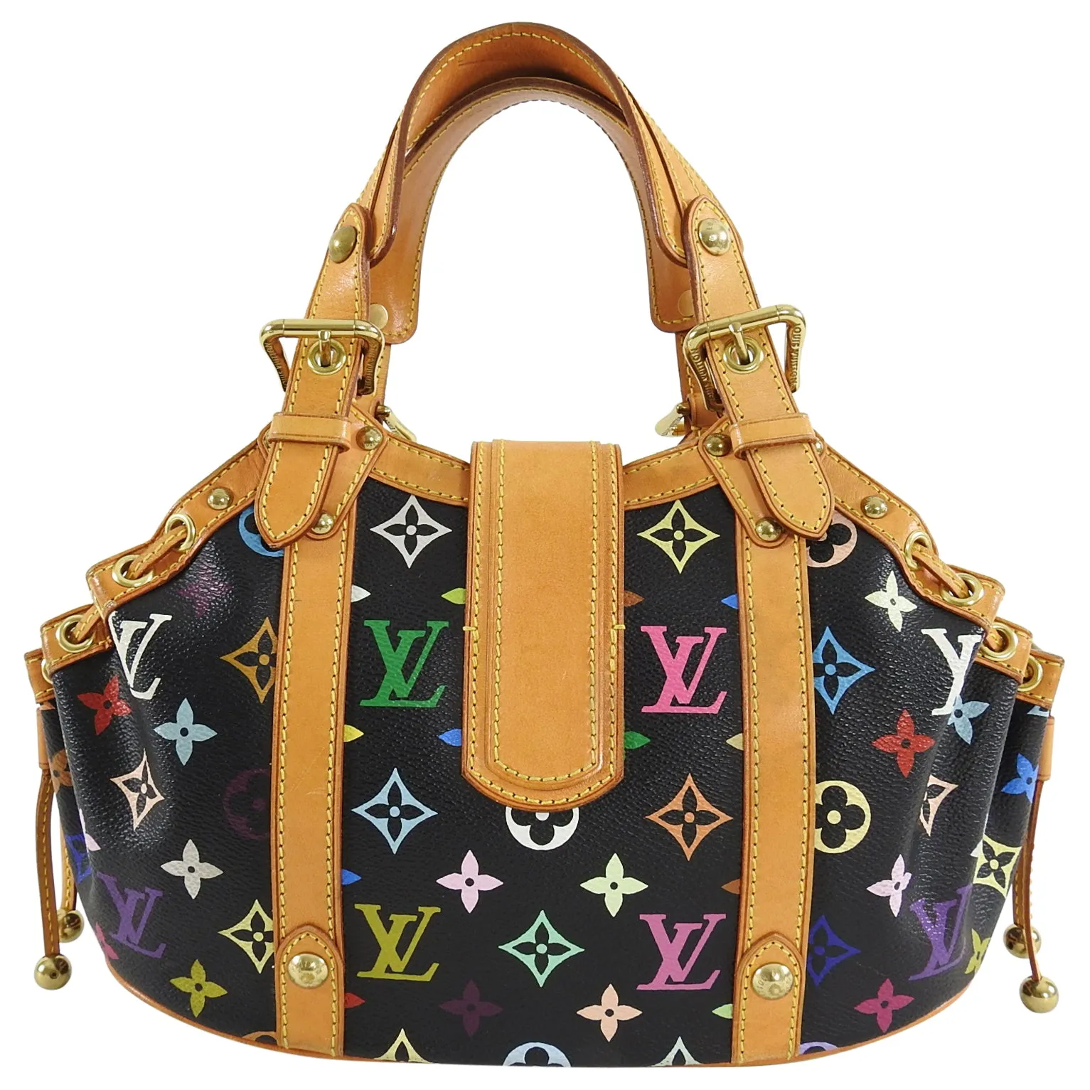 Louis Vuitton Multi Color Black Theda GM Tote Bag