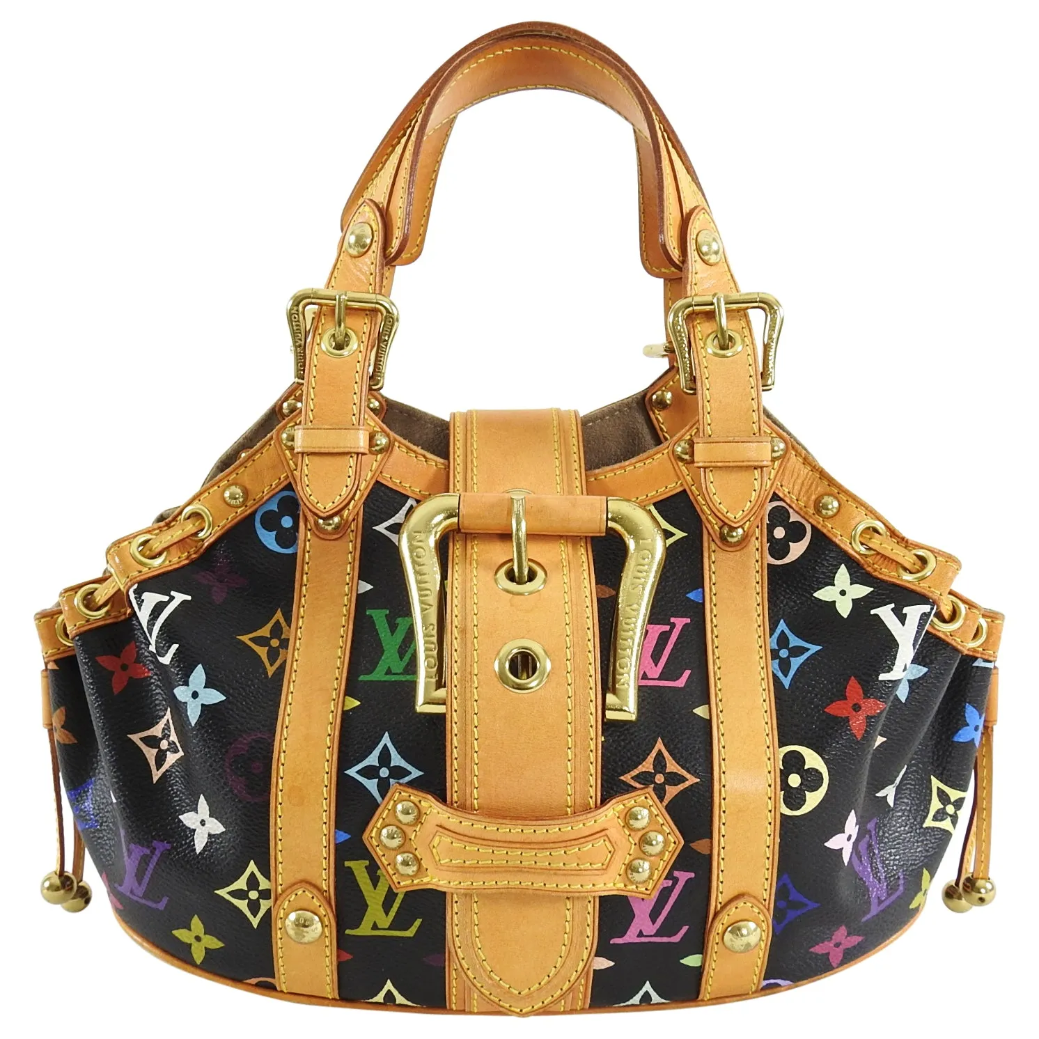 Louis Vuitton Multi Color Black Theda GM Tote Bag