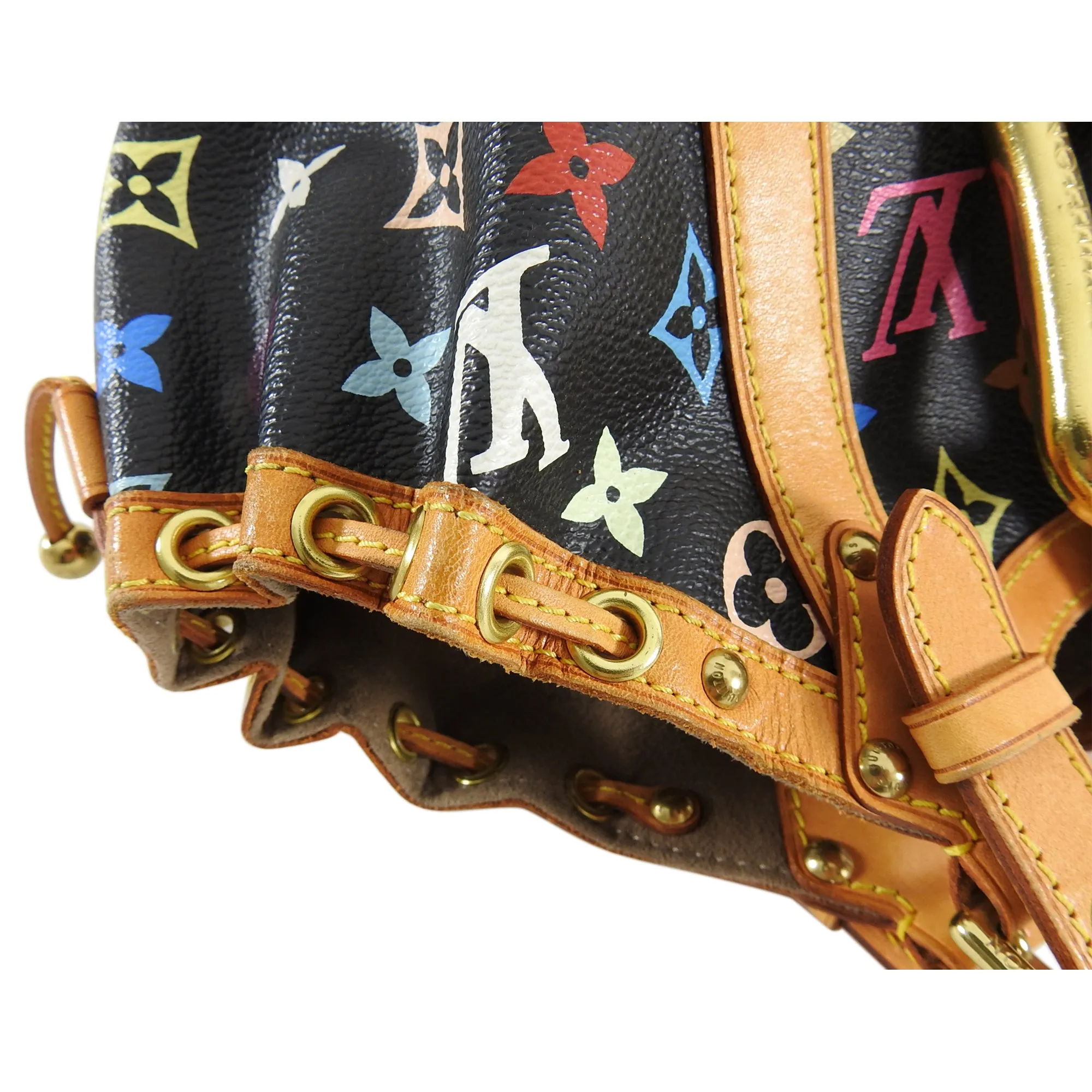 Louis Vuitton Multi Color Black Theda GM Tote Bag