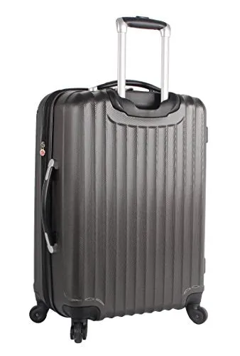 Lucas Outlander Hard Case 24 inch Expandable Rolling Suitcase With Spinner Wheels (One Size, Graphite)