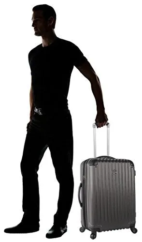 Lucas Outlander Hard Case 24 inch Expandable Rolling Suitcase With Spinner Wheels (One Size, Graphite)