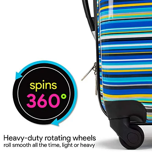 Maui and Sons Stripes Expandable Hardside Spinner Luggage with TSA Lock (24")