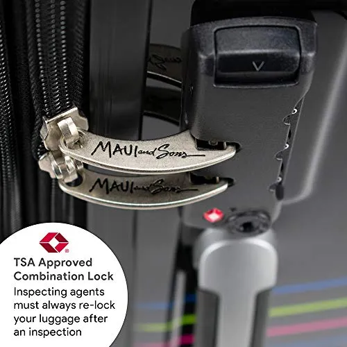 Maui and Sons Stripes Expandable Hardside Spinner Luggage with TSA Lock (24")