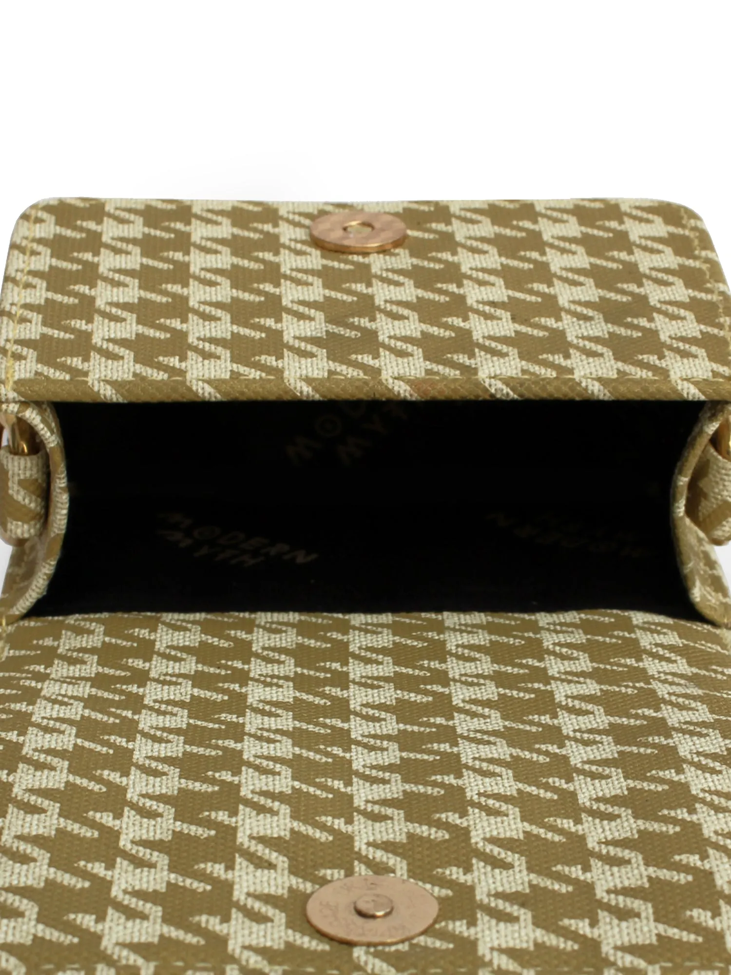 Nano Yellow & White Houndstooth Mini Box Bag | Modern Myth