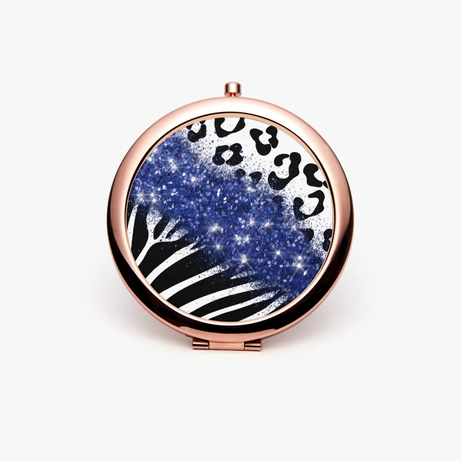 Navy Glitter | Compact Mirror