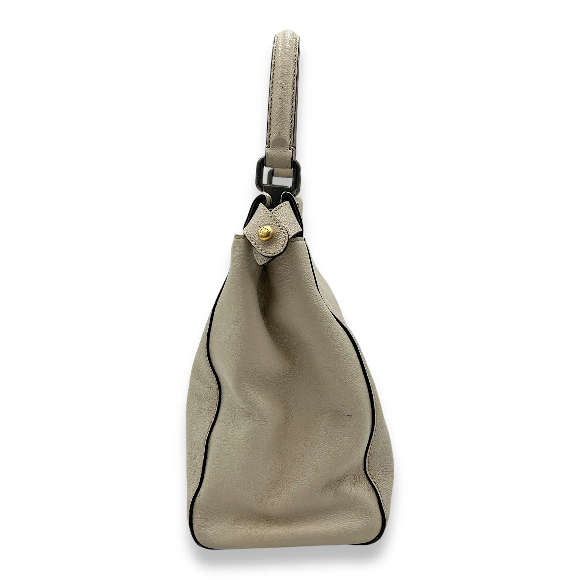 Peekaboo Medium Top handle bag in Calfskin, Silver Hardware