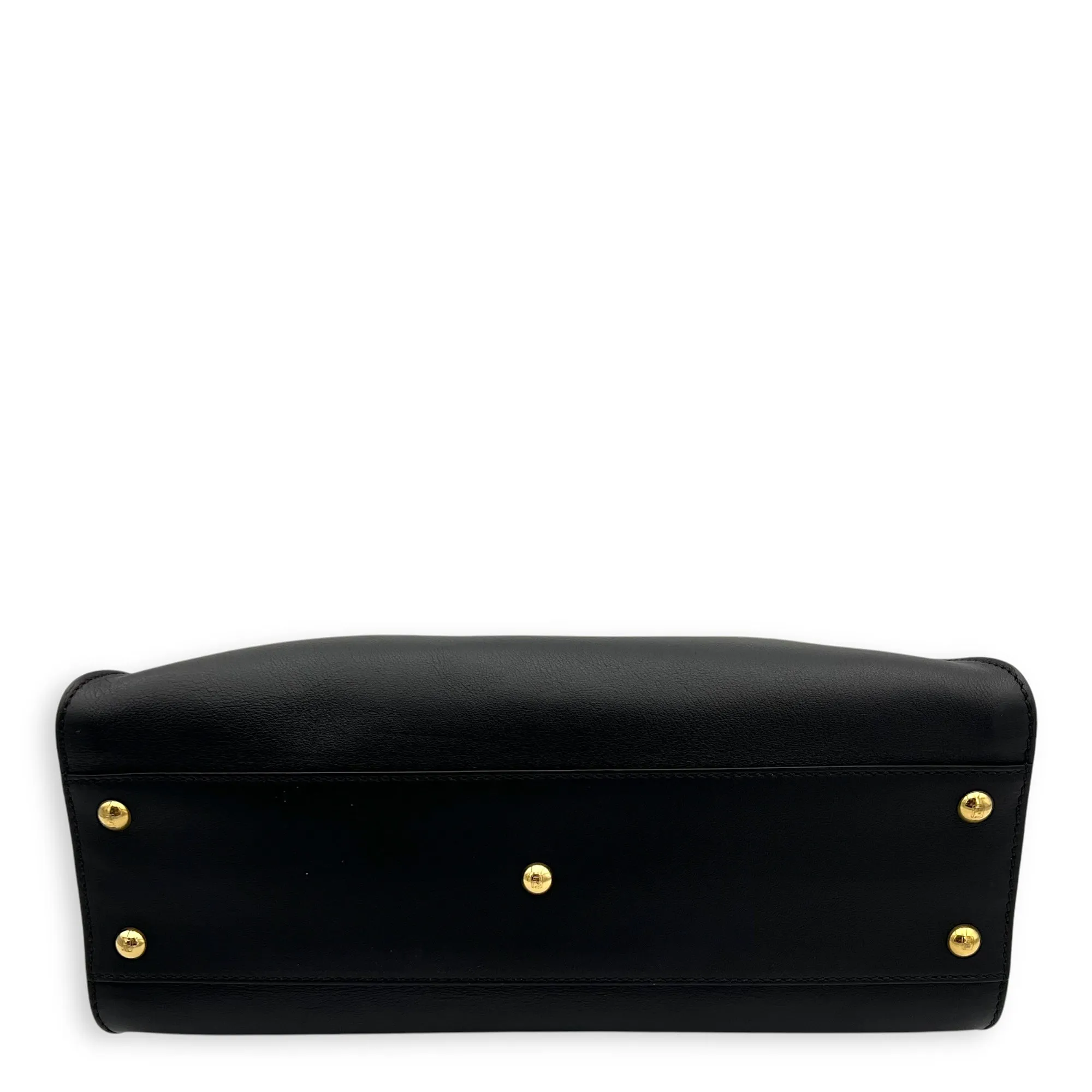 Peekaboo Top Handle Bag Black in Calfskin, Silver hardware