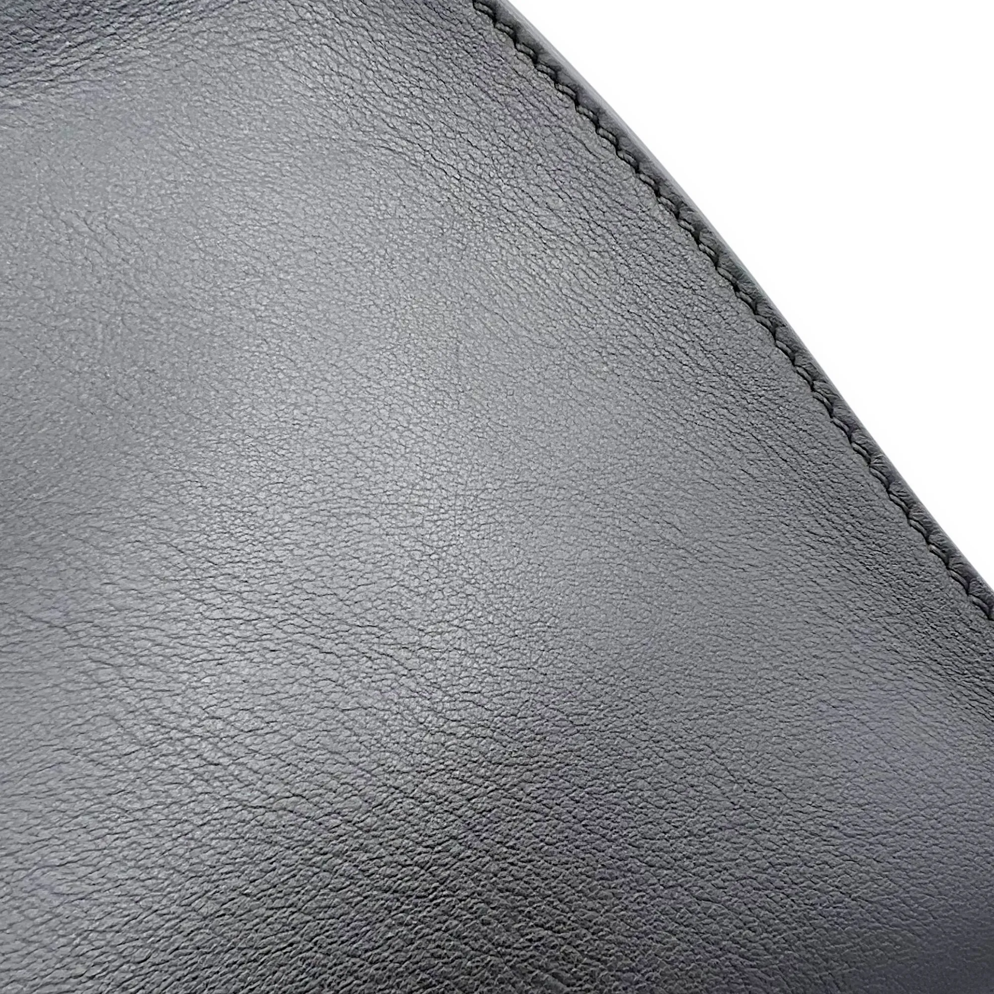Peekaboo Top Handle Bag Black in Calfskin, Silver hardware