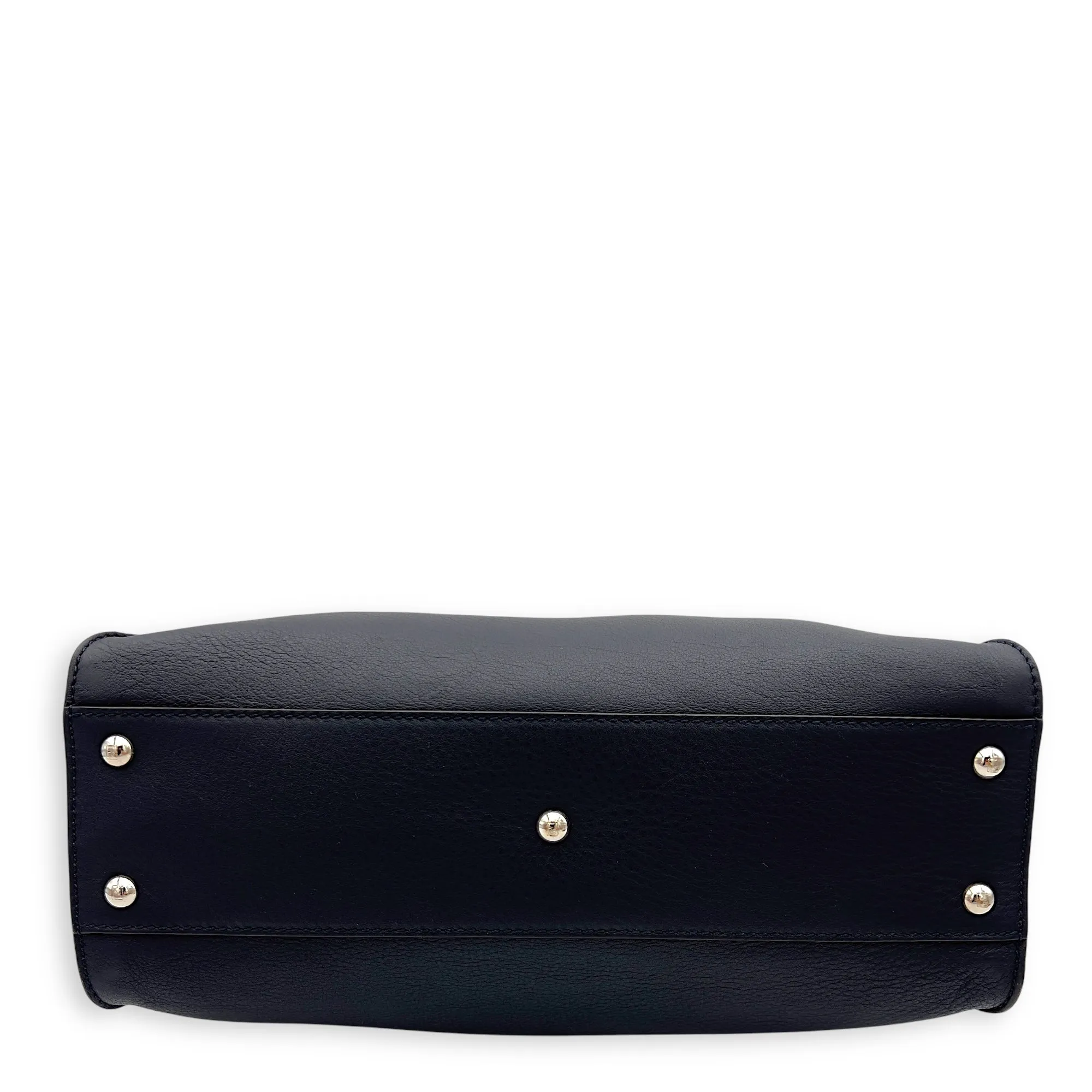 Peekaboo Top Handle Bag Blue in Calfskin, Silver hardware