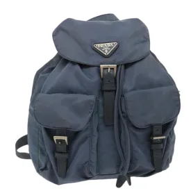 PRADA Backpack Nylon Blue Auth yk4371 ASC2547