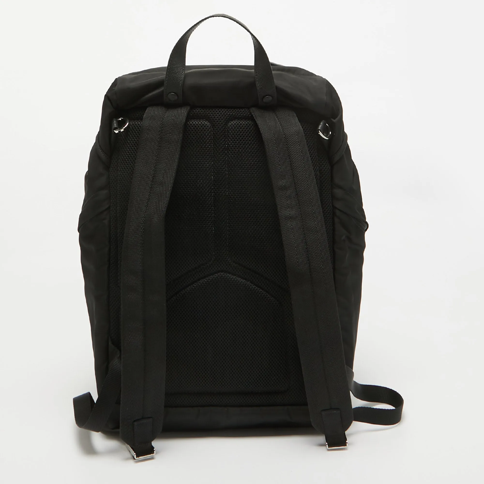 Prada Black Nylon Robot Drawstring Backpack