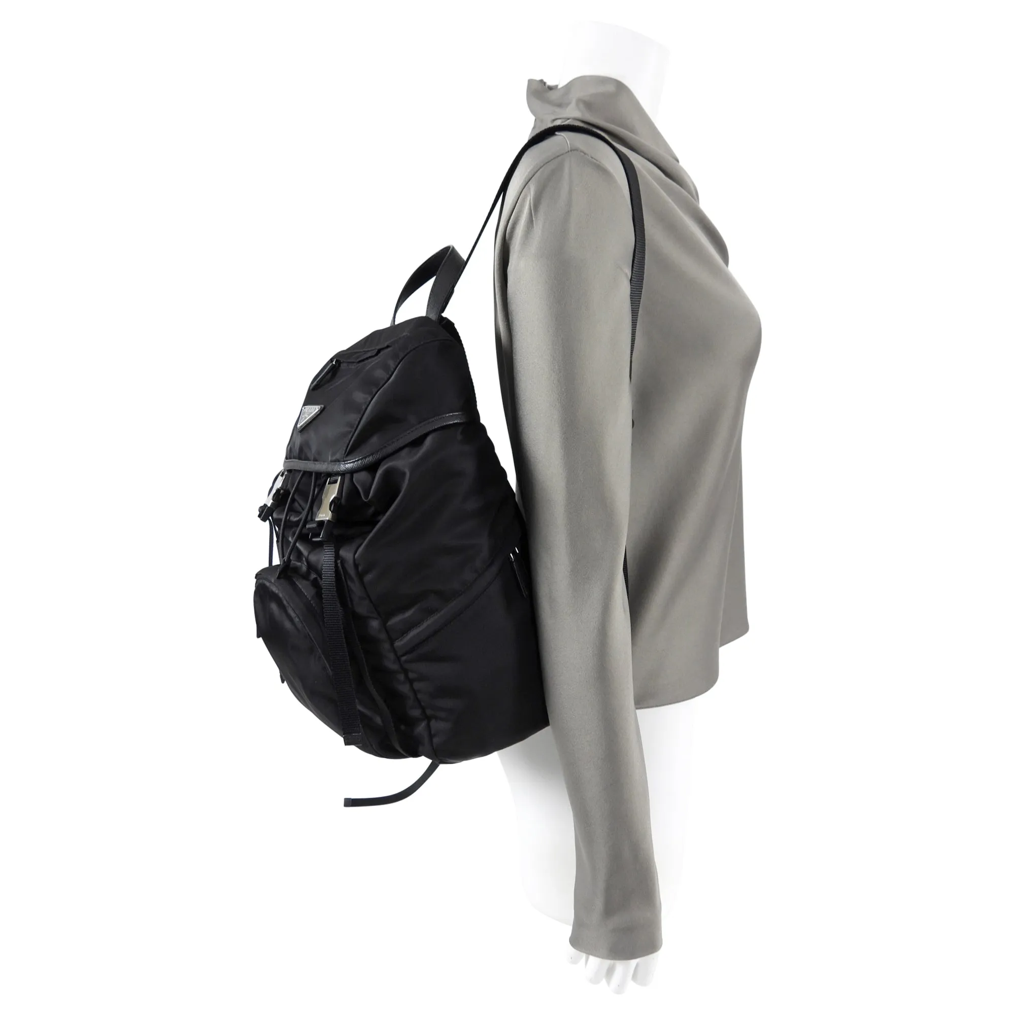 Prada Black Nylon Tessuto 2020 Backpack
